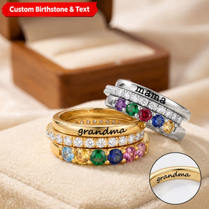 For Grandmother - Personalized Grandkids' Birthstones Grandma's Ring