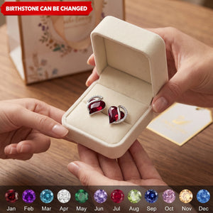 Infinity Love Heart Crystal Stud Earrings for Women Personalized Birthstone and Healing Stone Earring Gifts for Mom, Wife, and Her