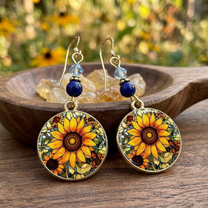Sunrise Gradient Dangle Earrings – Mountain Color Block Jewelry Gift for Women