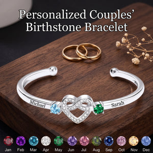 Together Forever Personalized Women's Couple Birthstone Bracelet