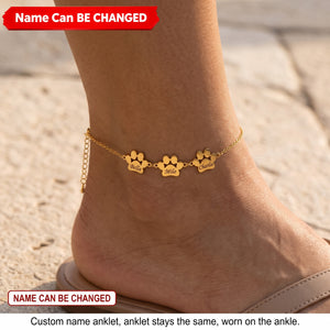 Carry Them With You - Personalized Friendly Pet Paw Engraved Name Bracelet Pet Lover Gift