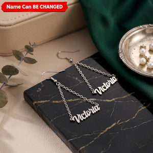 Personalized Name Letter Drop Earring Stainless Steel Dangle Earrings
