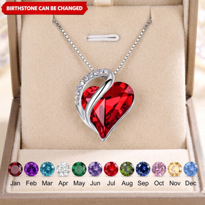 Personalized Infinity Love Birthstone Heart Crystal Pendant Necklace Gift Necklaces for Women Birthday Anniversary Jewelry for Wife, Mom, and Her