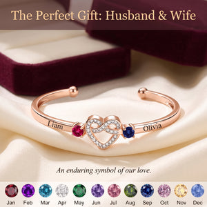 Together Forever Personalized Women's Couple Birthstone Bracelet